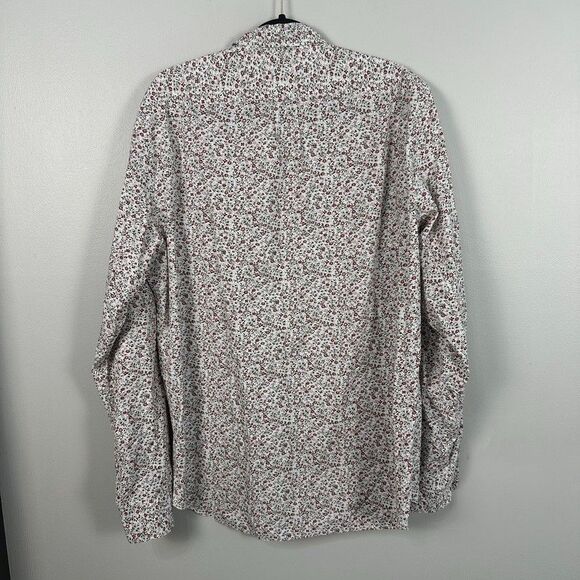 Secret Wash J. Crew Popplin Mens Large Tall Long Sleeve Floral Button Down Shirt - Picture 5 of 5
